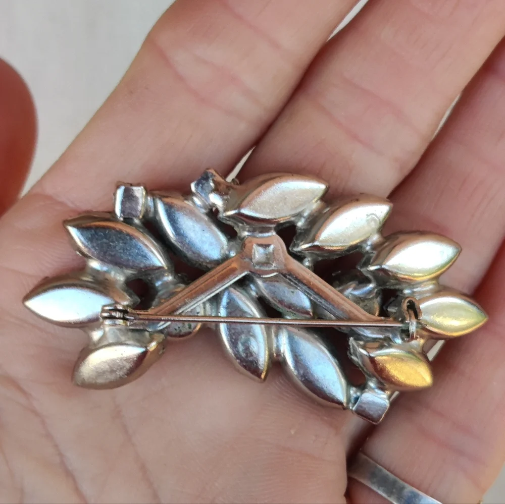 Vintage Blue Rhinestone Brooch - Picture 3 of 7